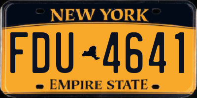 NY license plate FDU4641