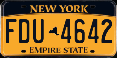 NY license plate FDU4642
