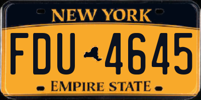 NY license plate FDU4645