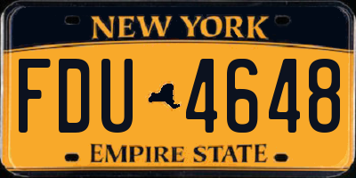 NY license plate FDU4648