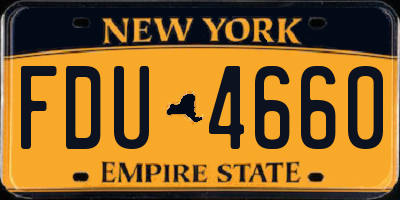 NY license plate FDU4660