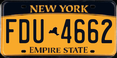 NY license plate FDU4662