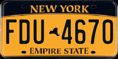 NY license plate FDU4670