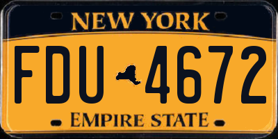 NY license plate FDU4672
