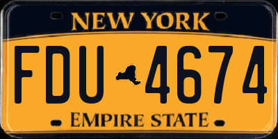 NY license plate FDU4674