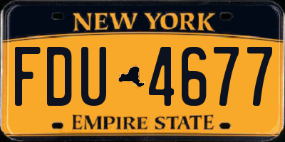 NY license plate FDU4677