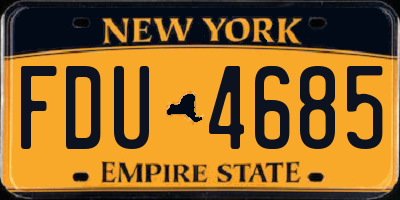 NY license plate FDU4685