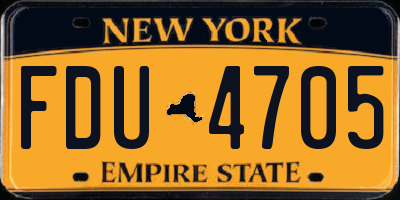 NY license plate FDU4705