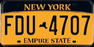 NY license plate FDU4707