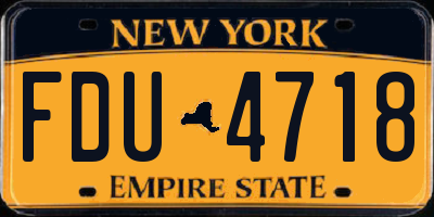 NY license plate FDU4718
