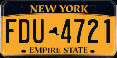 NY license plate FDU4721