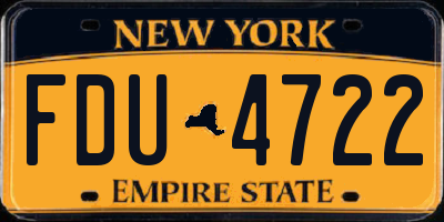 NY license plate FDU4722