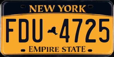 NY license plate FDU4725