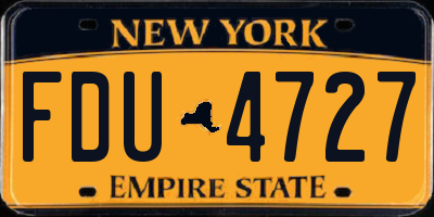 NY license plate FDU4727