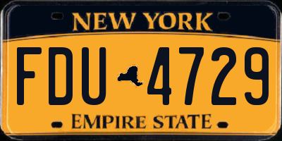NY license plate FDU4729