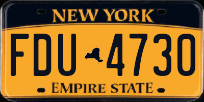 NY license plate FDU4730