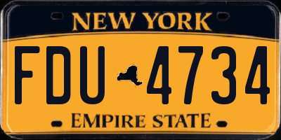NY license plate FDU4734