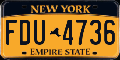 NY license plate FDU4736