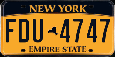 NY license plate FDU4747