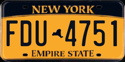 NY license plate FDU4751