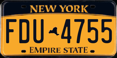 NY license plate FDU4755