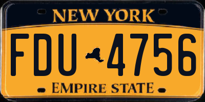 NY license plate FDU4756