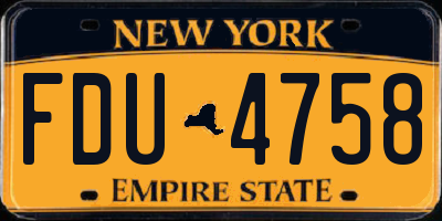 NY license plate FDU4758