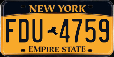 NY license plate FDU4759