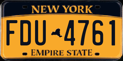 NY license plate FDU4761