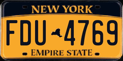 NY license plate FDU4769