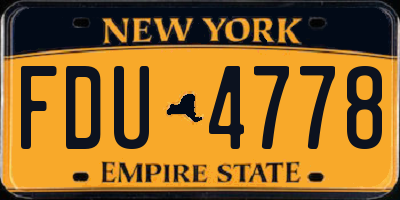 NY license plate FDU4778