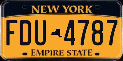NY license plate FDU4787