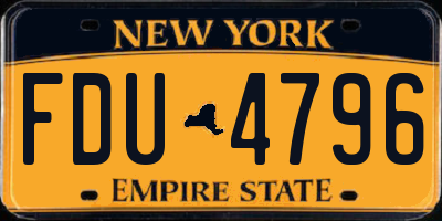 NY license plate FDU4796