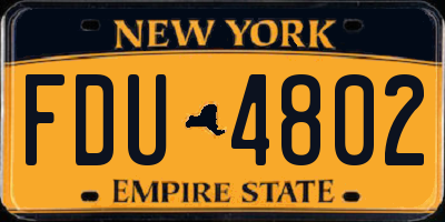 NY license plate FDU4802