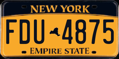 NY license plate FDU4875