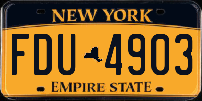 NY license plate FDU4903