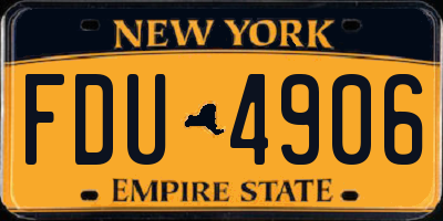 NY license plate FDU4906