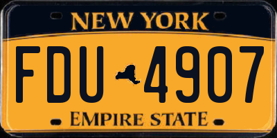 NY license plate FDU4907