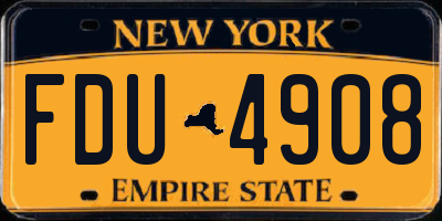 NY license plate FDU4908