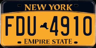 NY license plate FDU4910