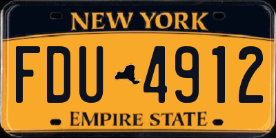 NY license plate FDU4912