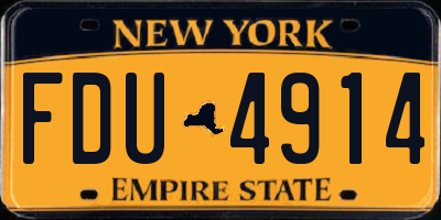 NY license plate FDU4914
