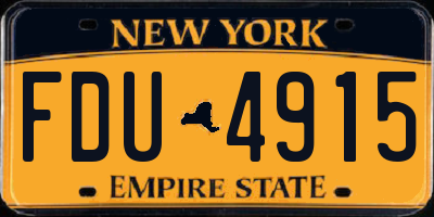 NY license plate FDU4915
