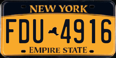 NY license plate FDU4916