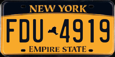 NY license plate FDU4919