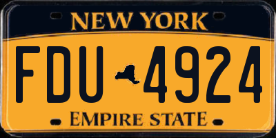 NY license plate FDU4924