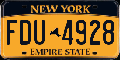 NY license plate FDU4928