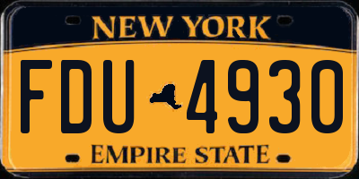 NY license plate FDU4930