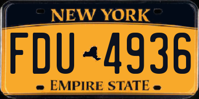 NY license plate FDU4936