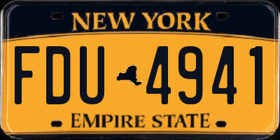 NY license plate FDU4941